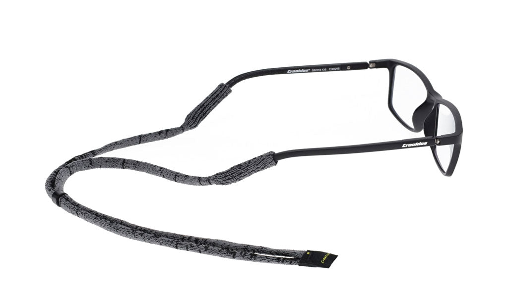 croakies micro suiter sunglass strap black grey