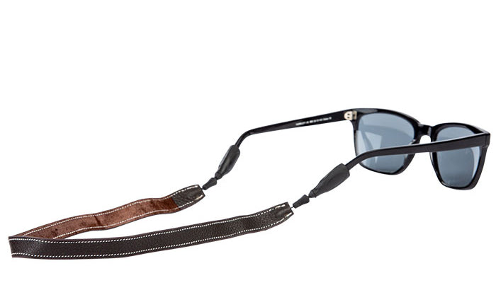 Croakies Saddleback Leather Sunglass Strap narrow choclate