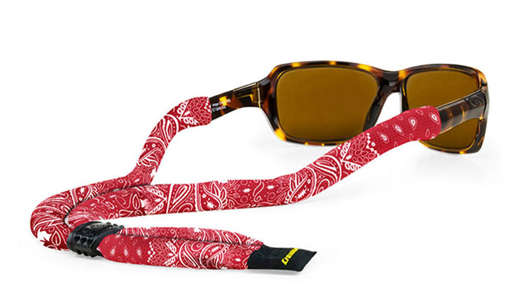 Croakies Print Suiter Sunglass Strap Bandana Red