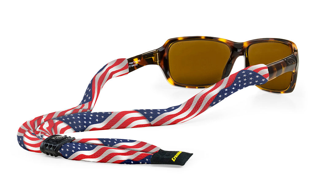 Croakies Print Suiter Sunglass Strap USA Flag