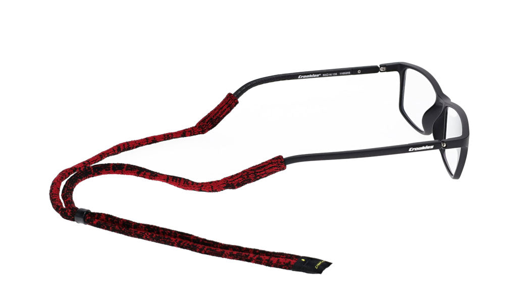 croakies micro suiter sunglass strap black red