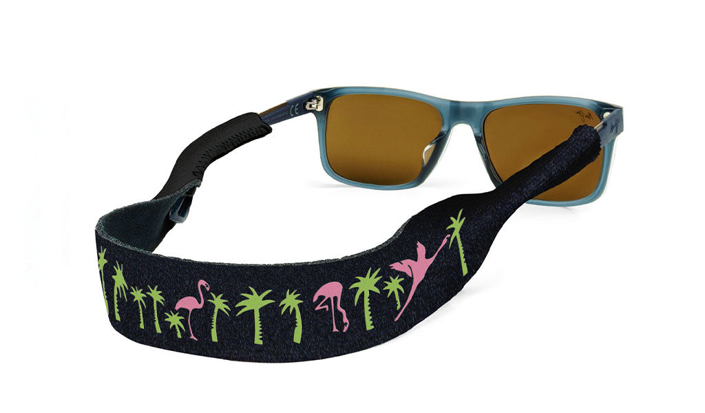 croakies original sunglass strap flamingo palm